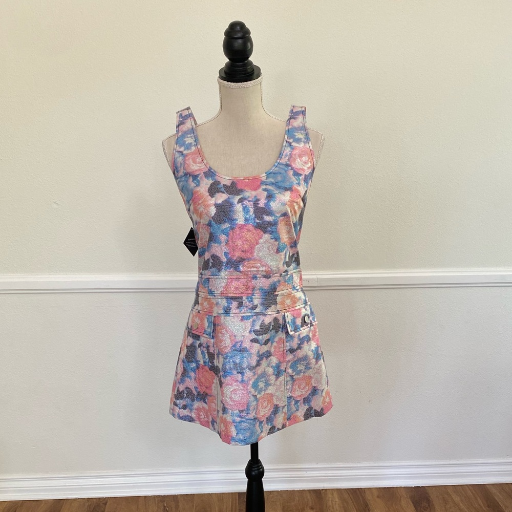Multi color Floral print mini dress